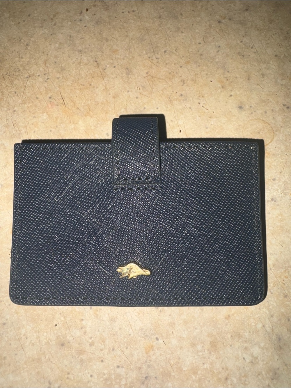 Roots Black Card & Key Holder with Gold Beaver Logo